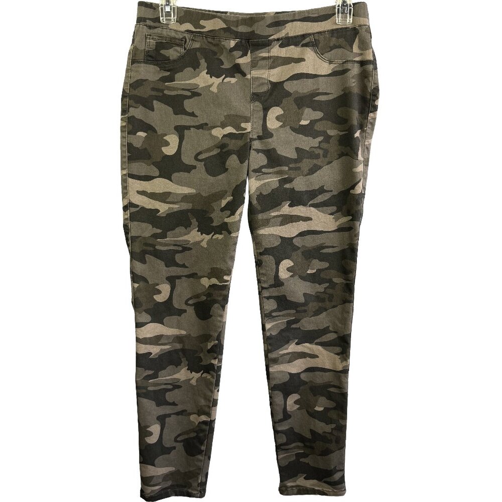 NATURAL REFLECTIONS Platinum Stretch Camo Jogger Pants Large Cotton Blend